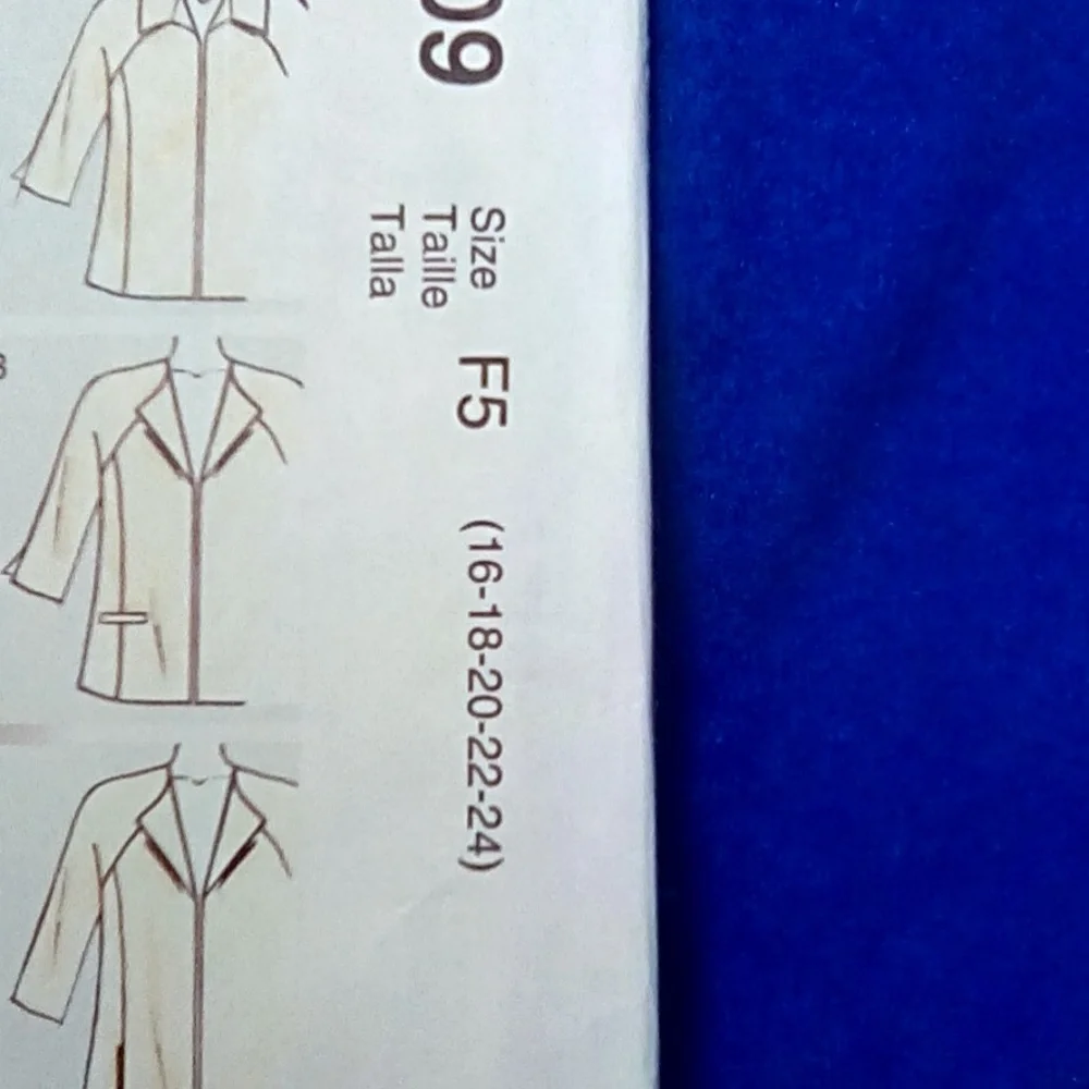 McCall's Jacket Princess Seams sz 16-24